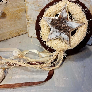 Karácsonyi ajtódísz, csillaggal