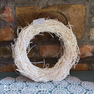 Fehér, természetes koszorú alap (közepes) 