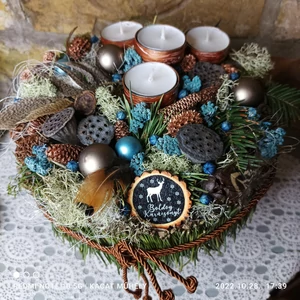 LEJÁRT! V. Adventi workshop / Természetes kék-bronz adventi dísz