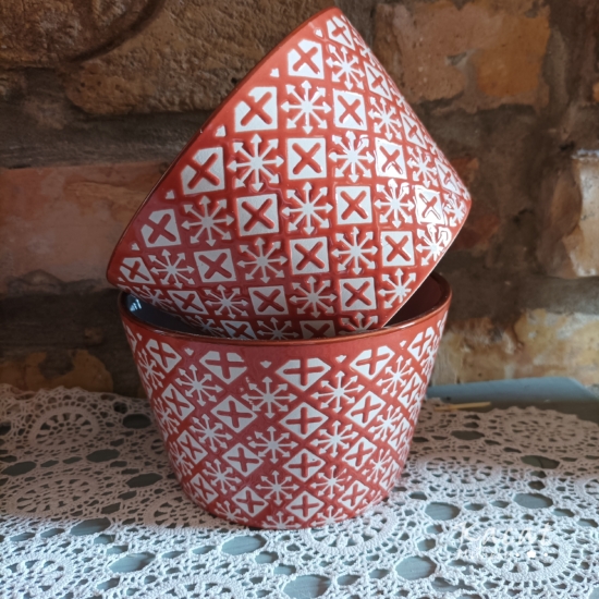 Marokkói mintájú terrakotta kaspó 